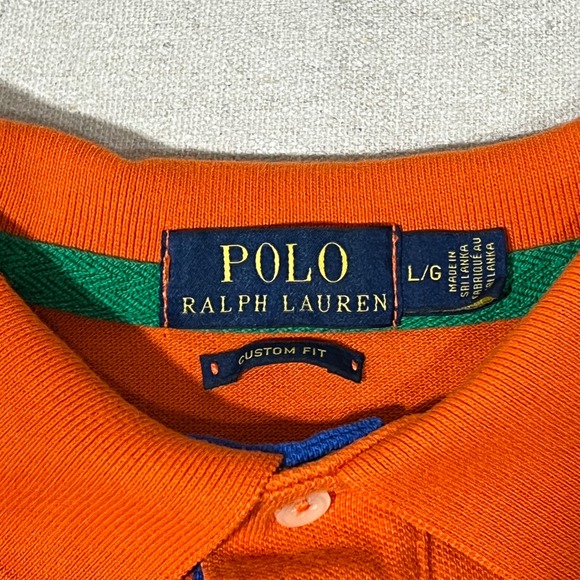 Polo Ralph Lauren Polo Shirt Mens Medium Custom Fit Big Pony Number3 Rugby *FLAW - Picture 4 of 8